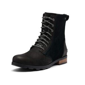 Sorel Emilie Lace Up Black Booties Size 9